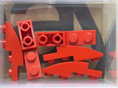 LEGO Parts - Red Slope, Curved 4 x 1 Inverted - No 13547 - QTY 5