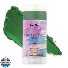 Go Ho Water Based Green Face Body Paint Stick,Non-Toxic Face Painting,Easy-to