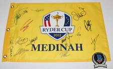 2012 TEAM EUROPE SIGNED RYDER CUP MEDINAH FLAG RORY MCILROY COLSAERTS BECKETT