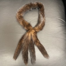 Vintage Real Mink Fur Collar Trim Brown Soft Short With Tails 1950s-1960s Snap