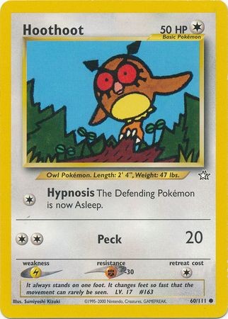 Pokemon Hoothoot 60/111 060/111 NM Neo Genesis Common