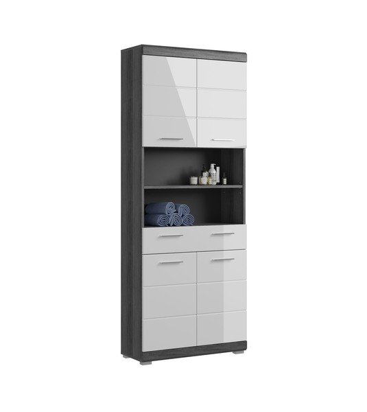 Xonox.Home Badschrank Hochschrank Badhochschrank Scout Rauchsilber 74X191X31 Cm-image