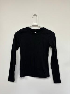 Damen Another Version Langarm Second Skin T-Shirt in Schwarz Größe UK 6-8