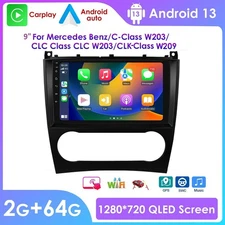 9"For Mercedes-Benz W203 C230 C280 W463 Carplay Radio Android 13 GPS Stereo WiFi
