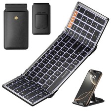 Backlit Foldable Keyboard, XK01 Plus Folding Portable Bluetooth Keyboard for ...