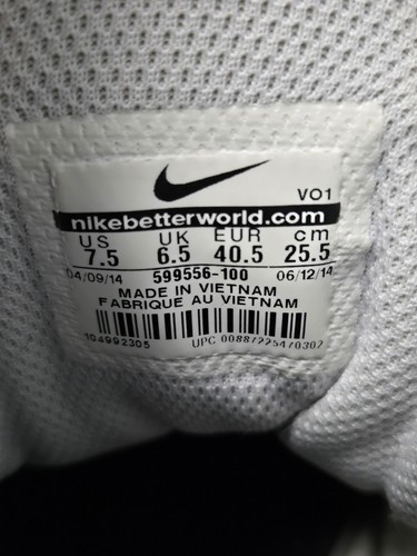 Scarpe da basket Nike Air Visi Pro 4 bianche nere da uomo taglia 7,5 599556-100 - Foto 7 di 20