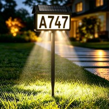 Solar Address Sign Light 2 IN 1 Outdoor House Number Plaques Personalized Lamp