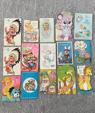 Vintage Greeting Cards Mixed Lot Assorted Designs Animals Floral Glitter