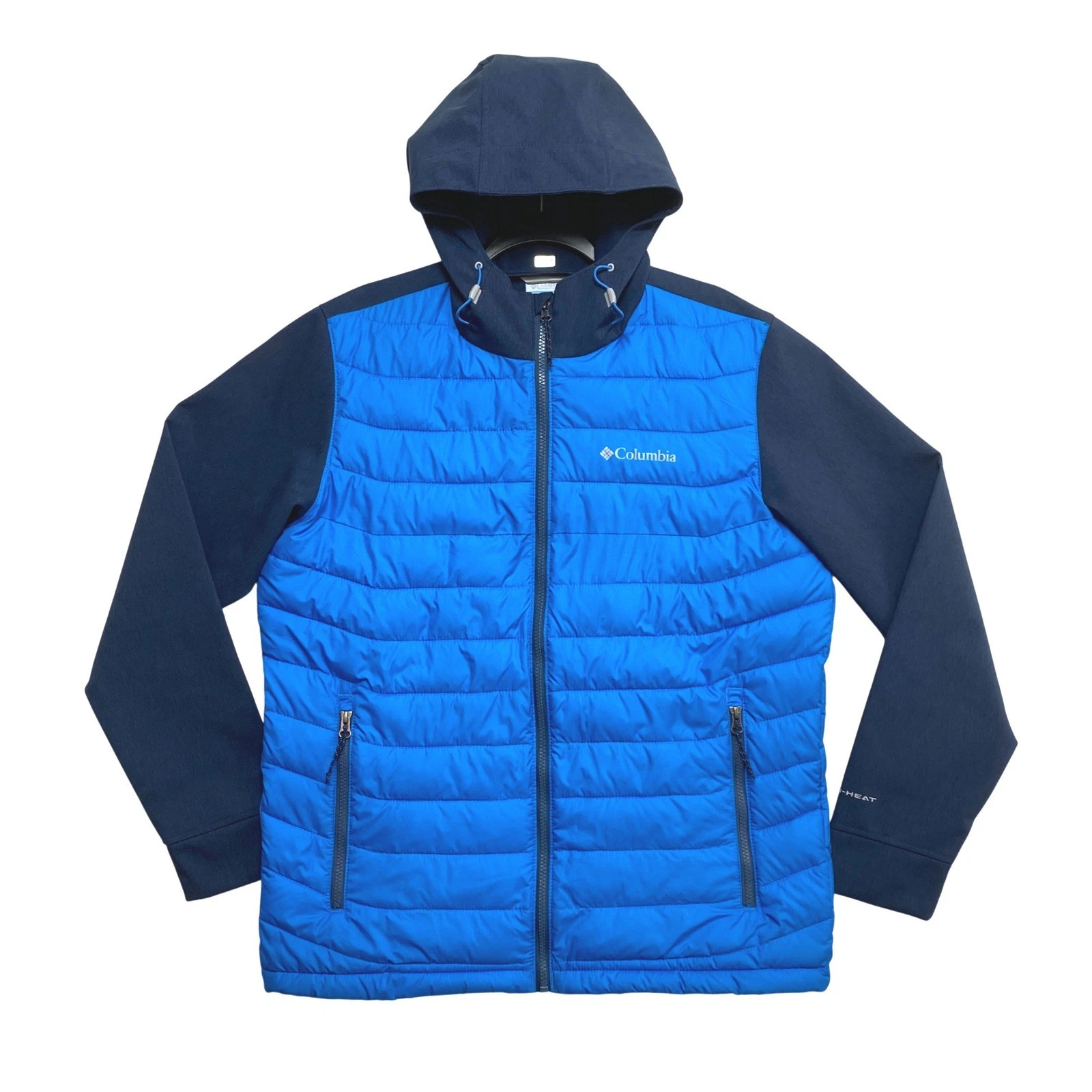 Columbia Puffer Jacket Mens Size Medium Blue Navy Omni-Heat Hybrid WM1509