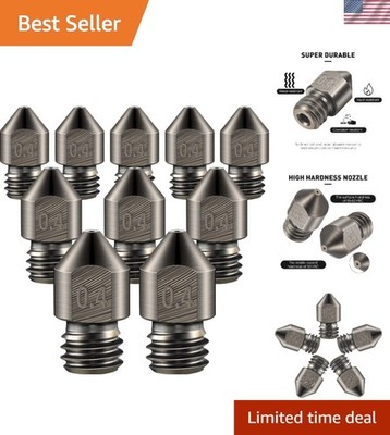 10 Pieces Nozzle 0.4 Mm/ 1.75 mm 3D Printer Mk8 Nozzles High Temperature Wear...