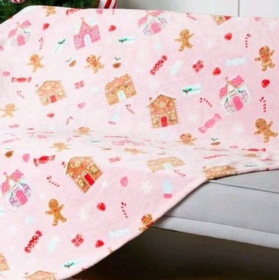 Weihnachten Rosa Lebkuchen Fleece Überwurf Decke 125 x 150 cm Neu Weihnachtsgeschenk tkmaxx