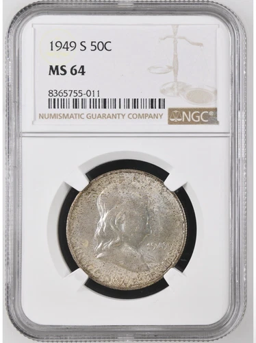 1949 S 50C Franklin Half Dollar - NGC MS64