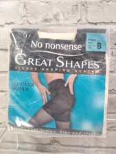 Vntg No Nonsense Great Shapes Pantyhose Womens Size B IVORY Shaper Slims Tummy
