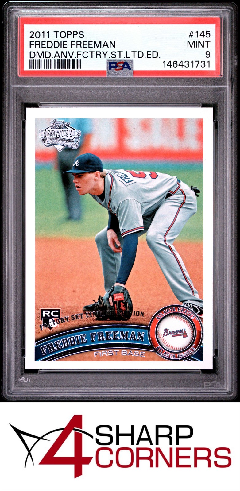 2011 TOPPS DIAMOND ANNIVERSARY #145 FREDDIE FREEMAN RC BRAVES PSA 9