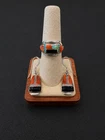 Vintage 925 Sterling Silver Southwestern Inlay Ring & Earrings Set – 11.94 Grams