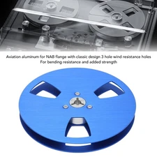 .›(Blue)1/4 5 Inch Empty Reel To Reel Tape 3 Hole Take Up Reel To Reel Small Hub