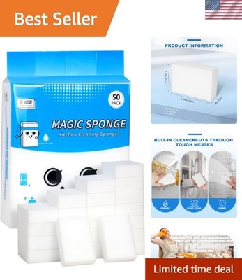 50-Pack Extra-Thick Melamine Sponge - White