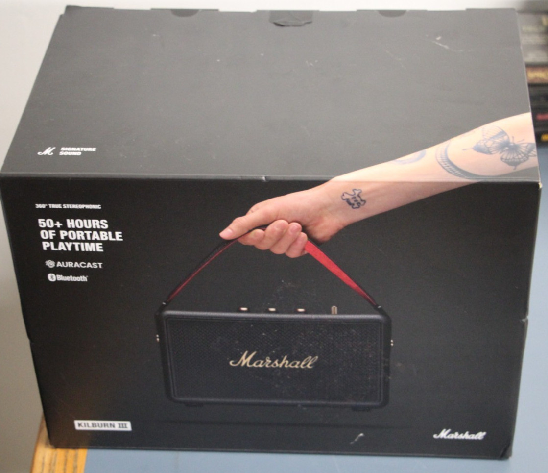 Marshall Kilburn III Portable Bluetooth Water Resistant Speaker (Black)