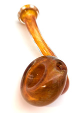 Hand Pipe Heady Glass Sherlock Tobacco Smoking - Burnt Orange MADE IN USA