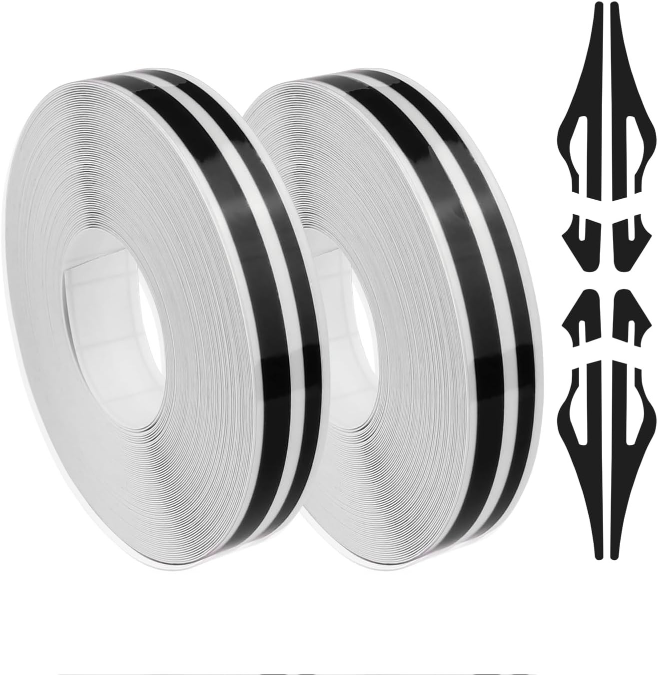 2PCS Pinstripe Tape Car Decorations,Universal Vinyl for Black 