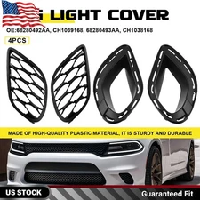 4PCS Front Bumper Fog Light Grille Cover Bracket Set For 2015-2023 Dodge Charger
