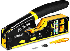 RJ45 Crimp Tool Pass Through Crimper for RJ45 Connectors / Cat6 Cat6a Cat5 Ca...