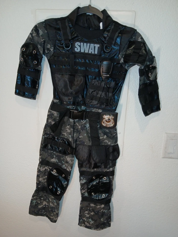 SWAT POLICE Halloween Jumpsuit Costume Kid Camo  - Image 3 of 4