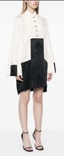 ALEXANDER MCQUEEN Jacquard Mini Dress Colorblock Black White MSRP $3939 sz IT 38