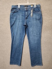 Lee Relaxed Fit Straight Leg Jeans Womens 18 Blue Medium Wash Mid Rise NEW