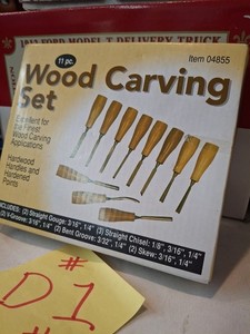 11pc WOOD CARVING CHISEL TOOL SET Hard Wood Handles Hardened Points