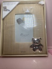 Baby themed picture frame Silver Plated Bear 4x6 Photo Frame Open Box