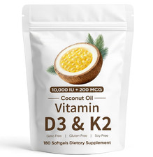 Crown Her Naturals D3 K2, Real Good Essentials Vitamin d3 k2 10000 IU+ K2 200...