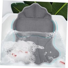 Bath Pillows for Tub, Luxury Bath Pillow Soft 4d Mesh, Bathtub Pillow with Grey