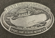 RARE Belt Buckle Barrow Alaska Sperm Whale Graphic CDC Metalworks