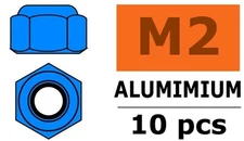 GForce - BLUE SELF-LOCKING NUTS M2 10pcs