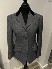 Horse Riding Grey Country Style Herringbone Tweed Jacket  Size UK  8 Chest 34