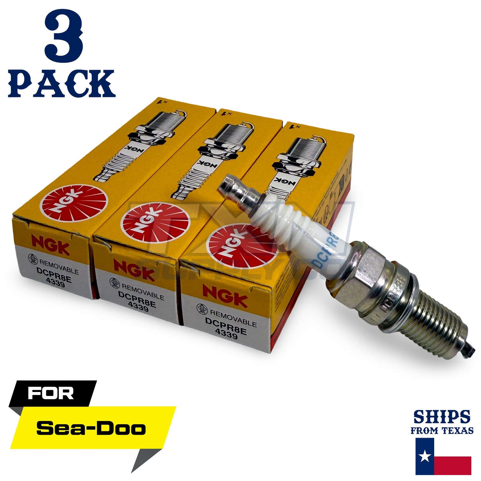 3 NGK Spark Plugs - For RXT - 230 Sea-Doo Watercraft