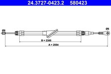 ATE Bremsseil Seilzug Feststellbremse 24.3727-0423.2 für MERCEDES CLK KLASSE 180