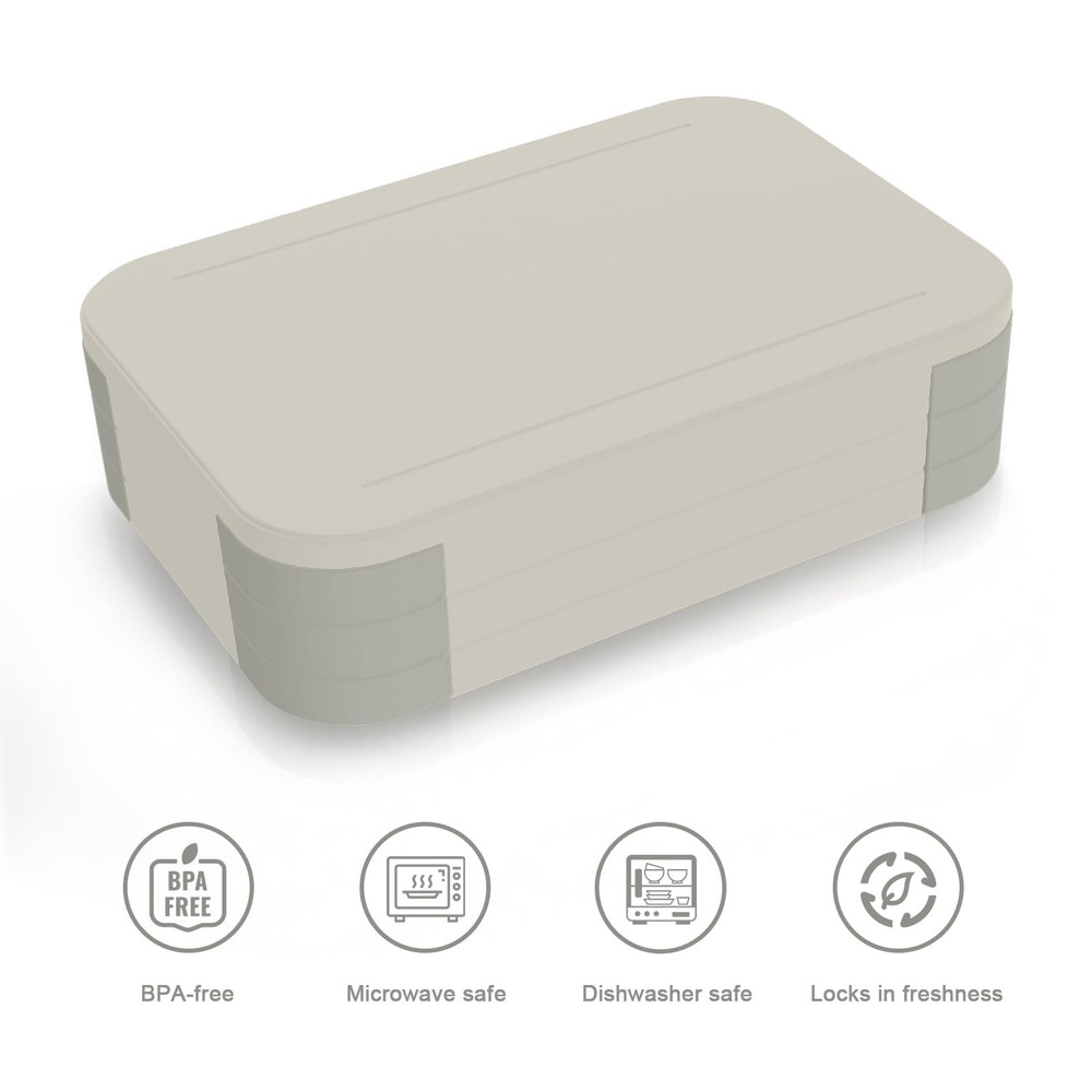 Leak-Proof Bento Lunch Box for Adults with 3 Compartments
