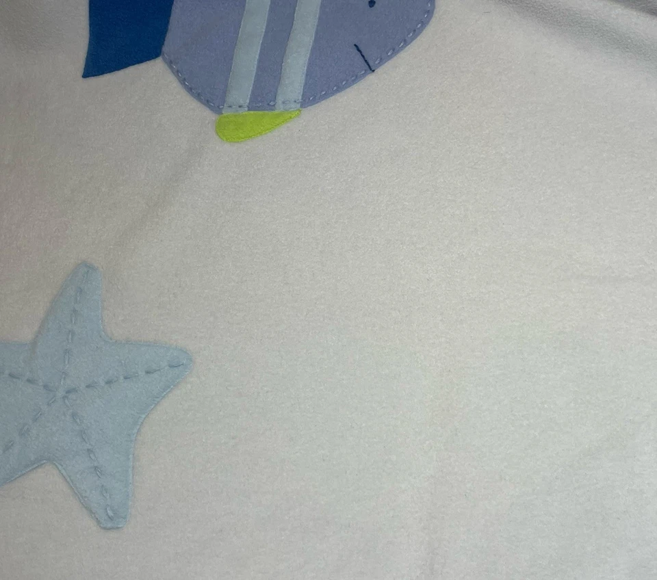 Manta Baby Gap vintage 2000 azul pez polar 30x40 Foto 4 de 4