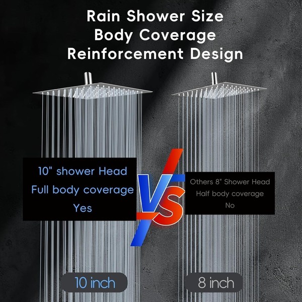 Sistema de ducha con cabezal y manguera para baño, moderno, lluvia 3