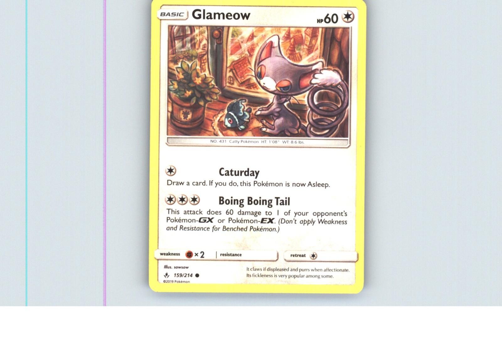 Glameow 159/214 Common Unbroken Bonds Pokemon Near Mint