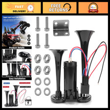 Super Loud 150DB Dual Electric Air Horn Kit for 12V Trucks, Cars, Boats  More