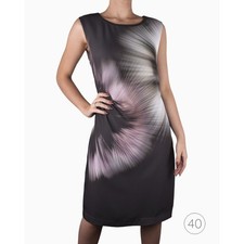 Elie Tahari Gray Tie Dye Sleeveless Twist Front Mini Dress Women's Size 2