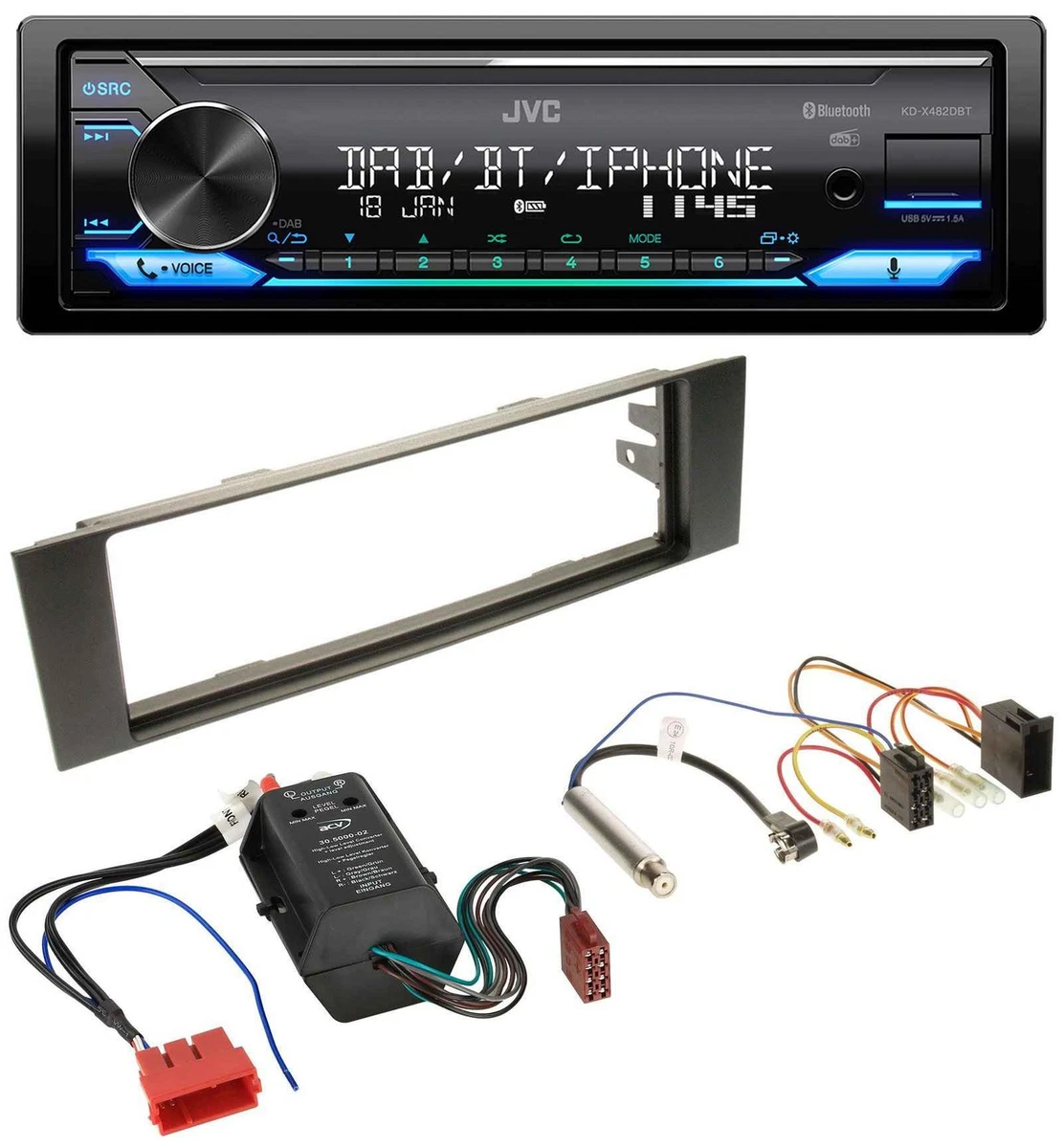 Einbauset DIN Autoradio Für Audi A3 8P 03-06 Aktivsystem Mini-ISO