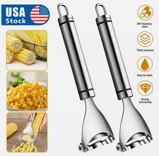 2x Corn Cob Peeler Stainless Steel Thresher Stripper Remover Kitchen Cutter Tool