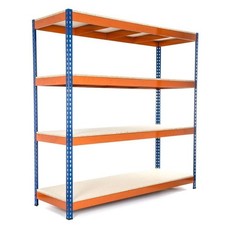 SGS 4 Tier Racking Shelving Storage Boltless Steel & 15mm Chipboard 180x180x60cm