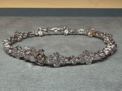 #ad HSN Leslie Greene 925 Sterling Silver CZ Cubic Zirconia Tennis Bracelet 8 Inch $43.92