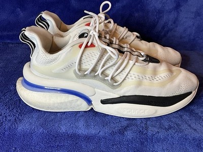 Adidas AlphaBoost V1 Sneaker Shoe Running White Black Blue Fusion Men s Size: 10