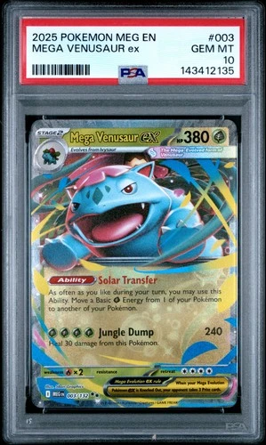 2025 POKEMON MEG EN-MEGA EVOLUTION #003 MEGA VENUSAUR EX PSA 10